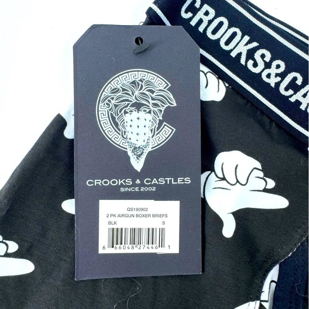 NWT Crooks & Castles Monochrome Graphic Boxer Brief underwear‎